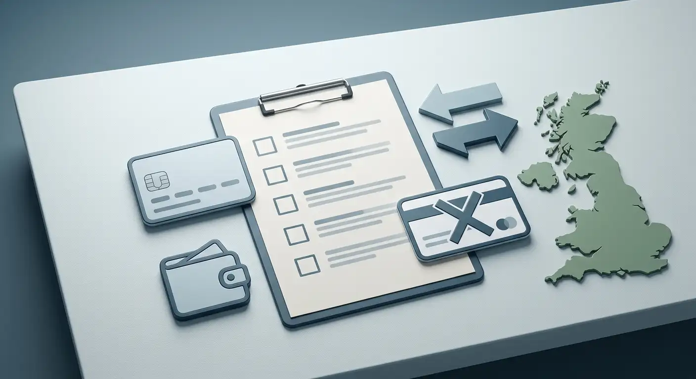 Editorial illustration of UK casino payment verification checks